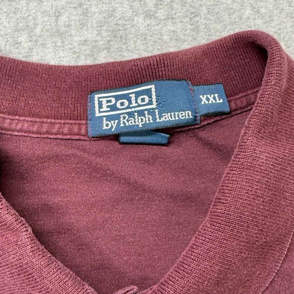 Polo Ralph Lauren Polo Shirt XXL Maroon Classic Fit‎ Vintage Prep Ivy Style - Picture 3 of 7